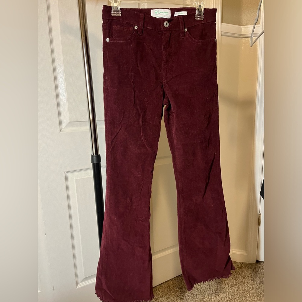 CELEBRITY PINK Burgundy Flared Corduroy Jeans